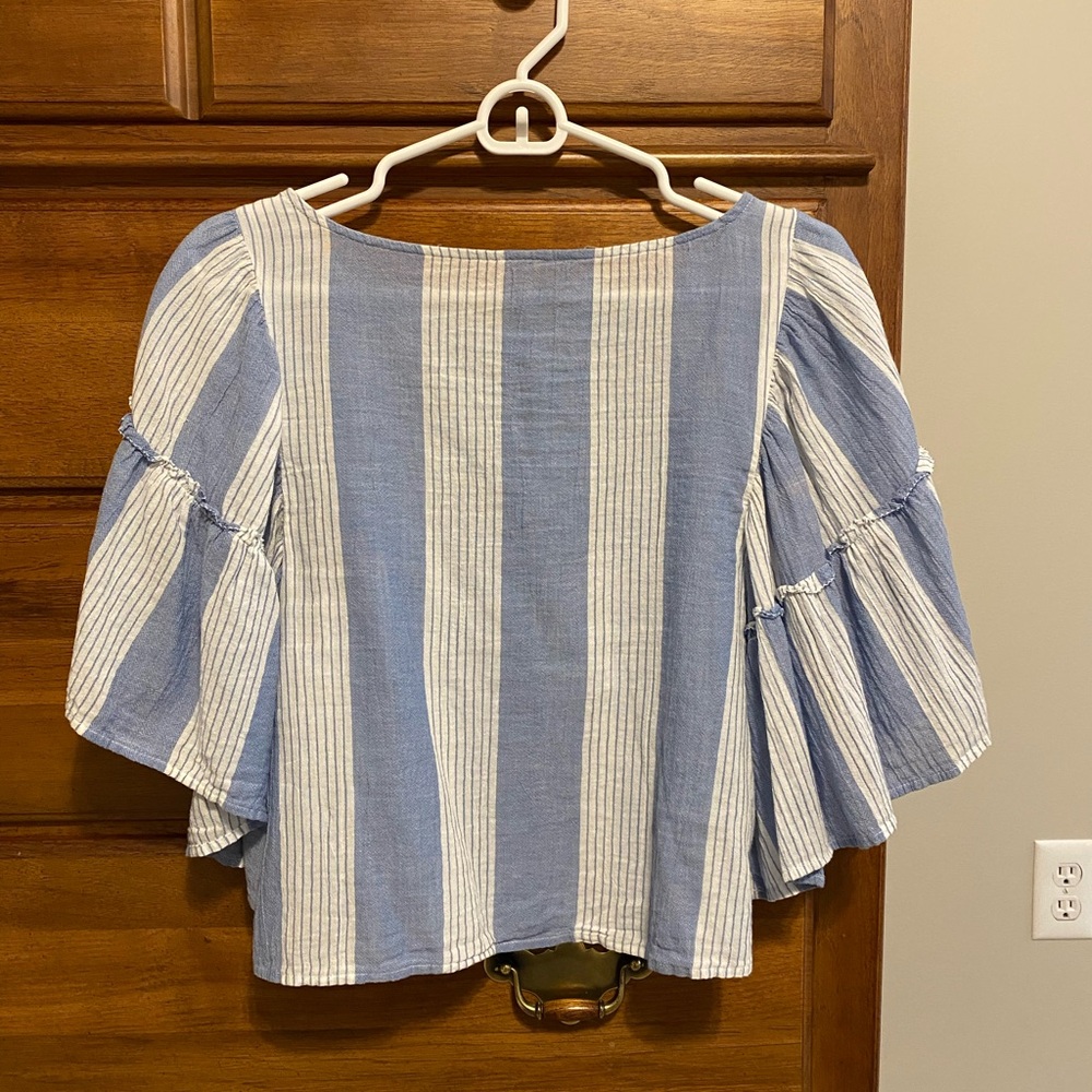 American Eagle Outfitters Blue and White Striped Blouse